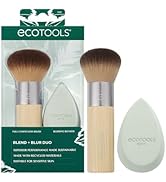 EcoTools Blend + Blur Makeup Brush and Sponge Duo, Makeup Blending Sponge &amp; Foundation Brush, For...