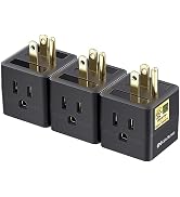 [UL Listed] Cable Matters 3-Pack 3 Outlet Wall Adapter (Grounded Cube Tap, Outlet Splitter, 3 Way...