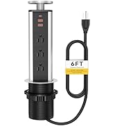 Pop Up Outlet for Countertop, Pop Up Socket with 3 AC Outlets and 2 USB-A & 1 PD 20W USB-C Ports,...