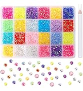 7000pcs Rhinestones for Nails, Resin Colorful Flatback Gems, 24 Grid Round Crystal