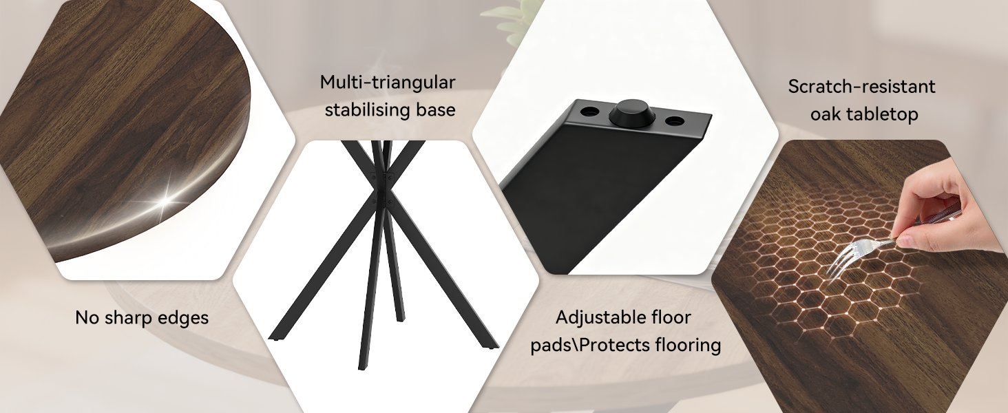 Round Dining Table Chairs Set for 2