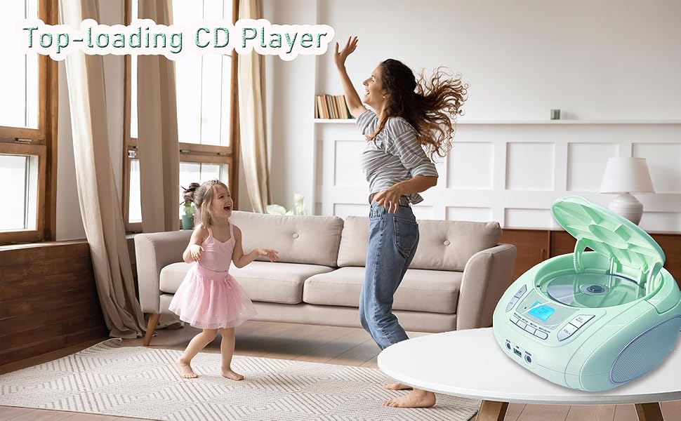 toploading cd player green 