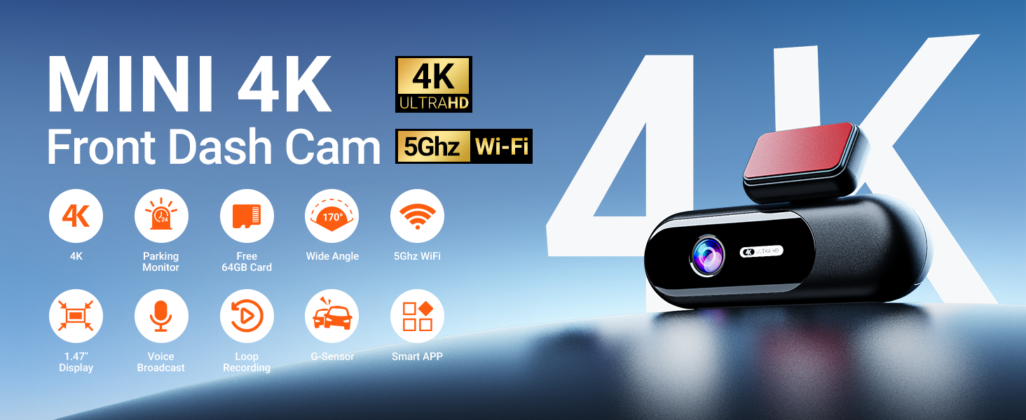 4K dash cam front