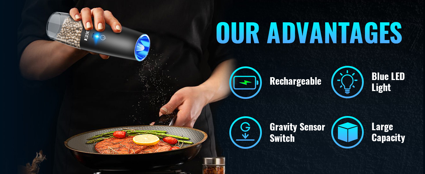 Electric Pepper and Salt Grinder Set