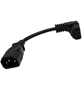 Cerrxian 16cm IEC 320 90 Degree C13 3 Pin Female to C14 3 Pin Male PDU Power Supply Extension Cor...