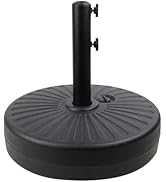 50LBS Round Umbrella Base Water Filled with Steel Umbrella Holder, Heavy Duty Fillable Umbrella B...