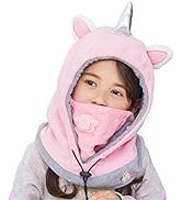 TRIWONDER Kids Fleece Balaclava Hood Ski Mask Cold Weather Face Mask Neck Warmer Winter Nose Warm...