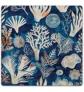 Maritime Mosaic Decorative Heat Tolerant Stone Trivet with Non-Skid Cork Backing 8” Square Artist...