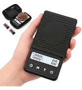 QP Mini Coffee Scale with Timer, 1kg/0.1g High Accuracy Espresso Scale, IP68 Waterproof Digital P...