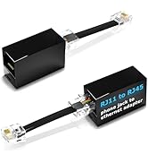 RetailAndBulk 2-Pack RJ11 to RJ45 Adapter Phone Line to Ethernet – RJ45 Female to RJ11 Male for L...