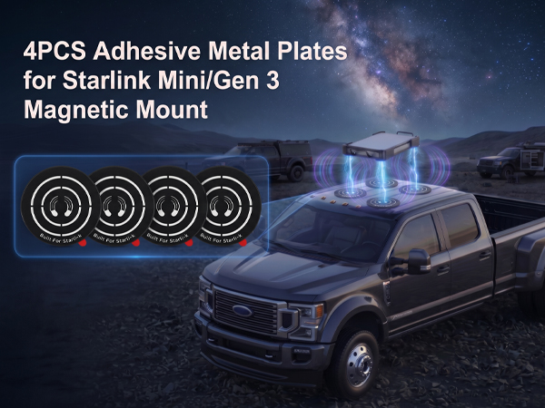 4PCS Magnetic Roof Mount Plates for Starlink Mini &amp;amp; Gen 3