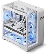 darkFlash ATX Mid-Tower PC Case with Screen, Three Side Glass, Curved Full View Dual Gaming PC Ca...
