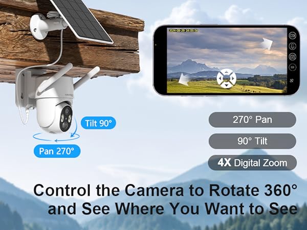 cellular solar security camera outdoor with PTZ remote control