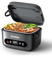 SOHIDA 100W Cordless Electric Lunch Box for Adults &amp; Men, Rechargeable Battery Powered Heated Lun...