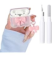 inewateri Compatible for AirPods Case with Cleaner Kit Cute 3D Colour Bow Design Shockproof Soft ...
