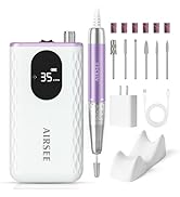 AIRSEE Updated Professional Nail Drill,Rechargeable Cordless Efile Machine for Acrylic Extension ...