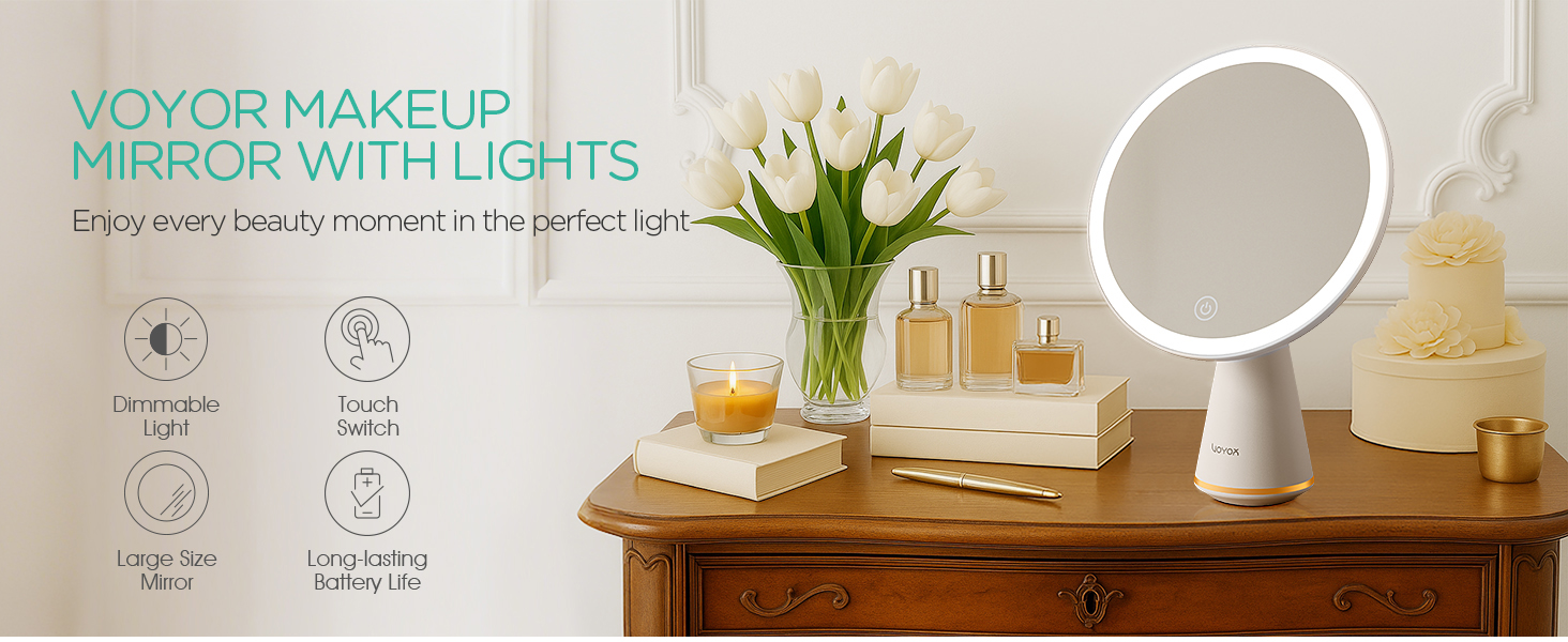 makeup mirror rechargeable travel