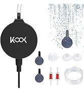 GuDoQi Aquarium Air Pump, 1 Watt Ultra Quiet Mini Oxygen Pump, Powerful Air Aerator Kit for Fish ...