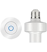 Remote Control Light Socket, Wireless Remote Control E26 Light Socket with Round Switch Remote, 4...