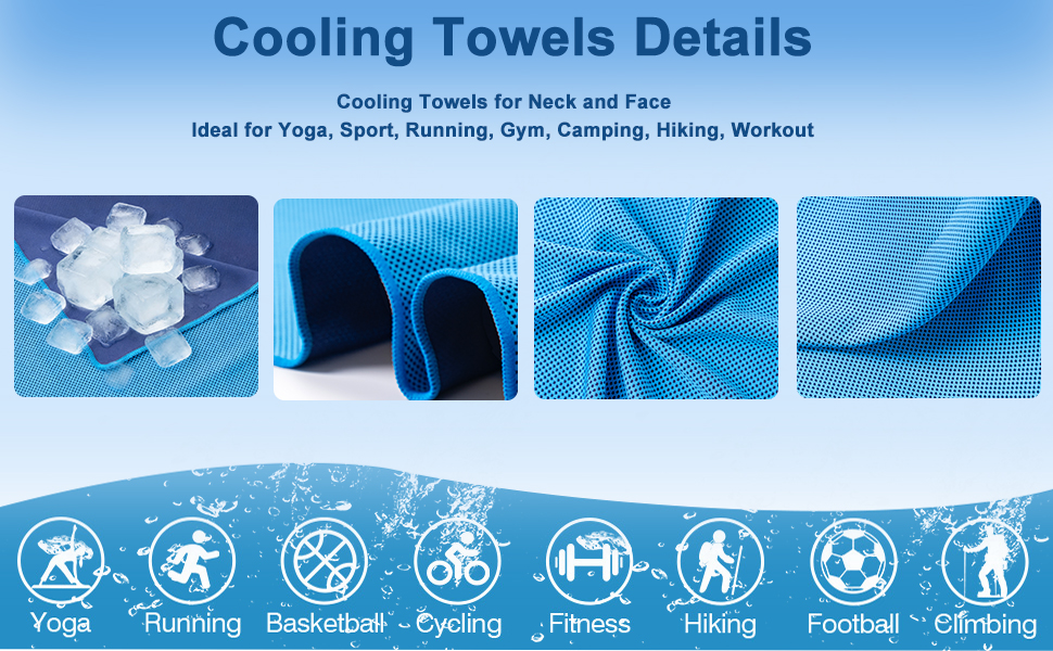 Ice Cool for Neck Microfiber Soft Breathable Chilly for Yoga, Sports, Golf, Gym, Camping, Running