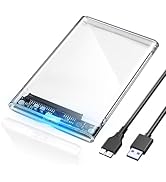 POSUGEAR 2.5'' External Hard Drive Enclosure USB 3.0 to SATA III Tool Free Clear External Hard Dr...