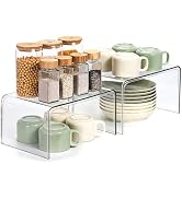 Clear Cabinet Organizer, Shelf Organizer 2 Sets for Kitchen Organizers and Storage, Display Pantr...
