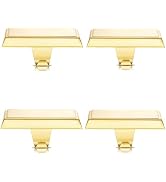 Tingtio Gold Stocking Holders for Mantle, Set of 4 Christmas Stoking Holder Weighted Flat Stockin...