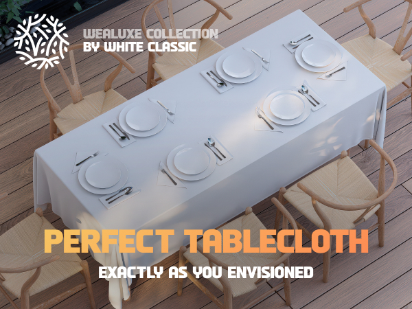 Wealuxe white tablecloths 2 pack table cloth rectangle table 6 ft table cloth rectangle table