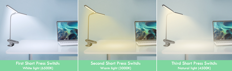 task light clip desk lamp reading light rechargeable clamp work light table light reading light clip