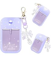 QIOFEARTH Silicone Case Compatible with Touchland Hand Sanitizer Spray Mist 1 oz with Bow Keychain