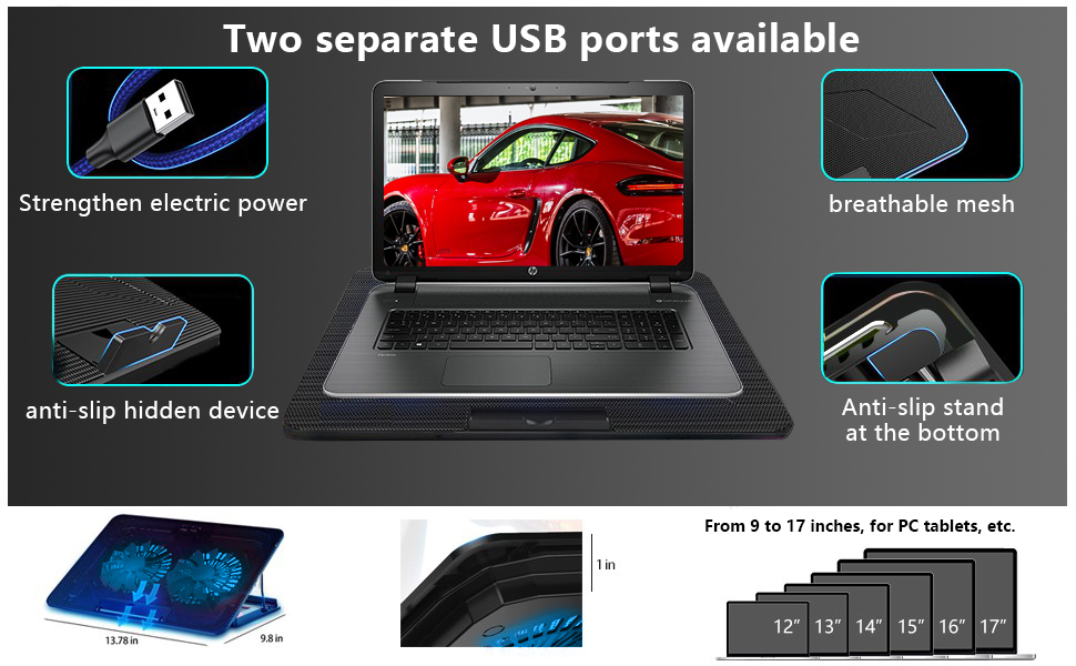 Laptop cooling stand just plug in the USB port of your laptop to use. 