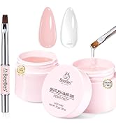 Beetles Hard Gel for Nails Hema-Free-2 Pcs 1 oz 9 in 1 Clear &amp; Jelly Nude Sculpting Gel,for Exten...