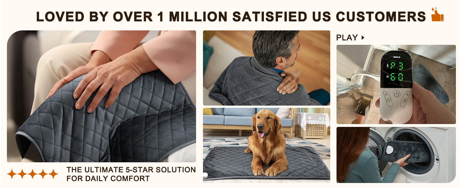 Machine washable moist heating pad safety hot pads for pain back electric heating pad large XL extra