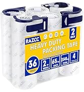 RAZCC Clear Packing Tape, 36 Rolls Heavy Duty Packaging Tape with Dispensers for Packing Shipping...