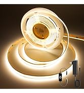 Pandery COB LED Strip,LED Strip Lights 3M/9.84ft,Touch Dimmable LED Strips,CRI90+,3000K Warm Whit...