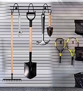 ARSUK 2 Pack Garage Hooks Garden Tools Organizer Hangers Rack, Heavy Duty Black Coated Metal 17" ...