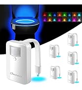 Chunace [6 Pack LED Toilet Night Light, Motion Sensor Activated &amp; 16 Color Changing Fun Inside Gl...