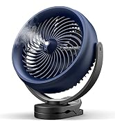 Yeedie 10000mAh Battery Operated Clip on Fan, 8-Inch Desk Stroller Cool Misting Fan, 2 Mist Modes...