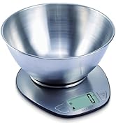Exzact Ex4350 Premium Large Display Electronic Wet and Dry Food Weighing Kitchen Scale with Stain...