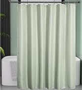 sage green waffle shower curtain