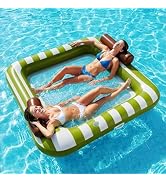 Funscape Large Inflatable Pool Float, Water Floating Hammock Tanning Pool Lounger for Adult, 76" ...