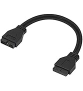 GELRHONR USB 20 Pin Motherboard Extension Cable,24/28AWG USB 3.0 Motherboard 19 Pin Male to Femal...