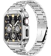 MioHHR Stainless Steel Watch Band with Case Compatible with Apple Watch Ultra Band (49mm) Series ...