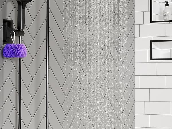 black rainfall shower head