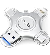 iDiskk 1TB MFI Certified Photo Storage for iPhone USB Flash Drive for USB-C iPad Android Samsung ...