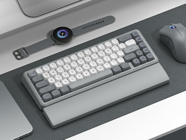 PBT Keyboard keycaps Japanese Style, White/Grey MOA Keycap Set,Retro Custom Replacement Key caps