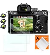 K&amp;F CONCEPT Screen Protector &amp; Hot Shoe Cover Kit Compatible with Sony A9 A7III A7R II 7II 7S II ...