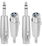 BENACES XLR to 6.35mm Stereo Converter, 4Pack Balanced XLR 3Pin Female to TRS 1/4-Inch Male Stere...