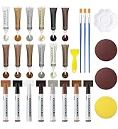 Wood Furniture Repair Kit: 12-Color Filler and 8-Color Markers - Wood Touch Up for Scratches/Crac...