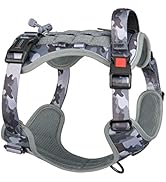 PHOEPET No Pull Tactical Dog Harness,Service Dog Vest with Molle &amp; Loop Panels,Easy Control with ...
